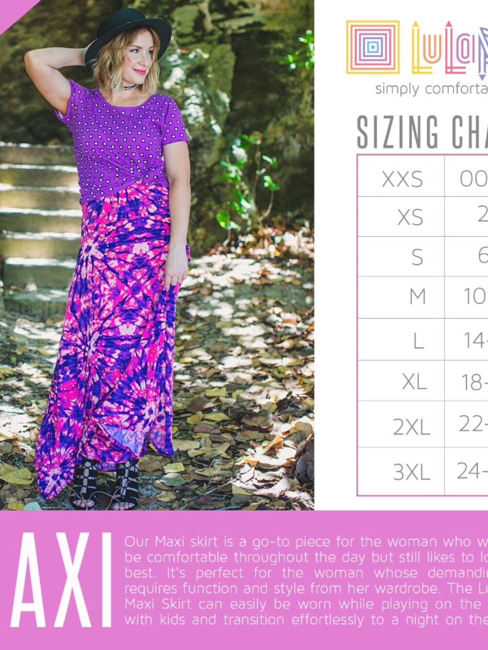 LuLaRoe Maxi Skirt Size XL Floral Polka Dot Stretchy Yoga Waist Band - Picture 3 of 3